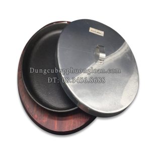 Nắp khay gang nướng inox bầu dục