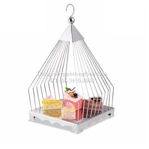 Giá để bánh lồng chim 1 tầng kim cương 23x23xH45cm
