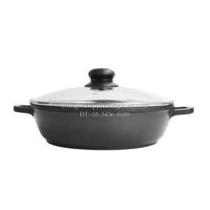 Nồi lẩu hợp kim gang 2 ngăn 32cm