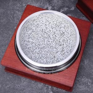 Bát đá hợp kim khung gỗ 18cm
