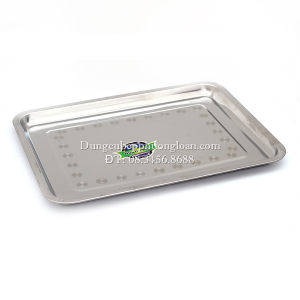 Khay Inox 1 lớp sâu 2cm 22x32cm dầy