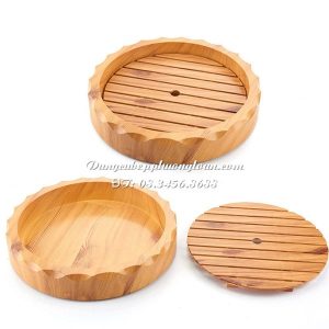 Khay đựng Sashimi giả gỗ tròn 32.8cm SL-184