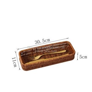 Rổ nhựa giả mây chữ nhật 31x11x5cm (8587)
