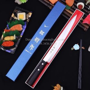Dao thái Sashimi bản nhỏ cán nhựa đen lưỡi dài 250mm