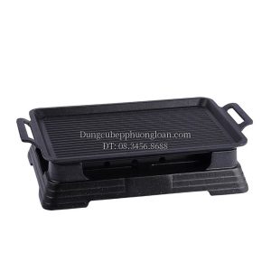 Bếp gang nướng chữ nhật đốt cồn 36x24cm