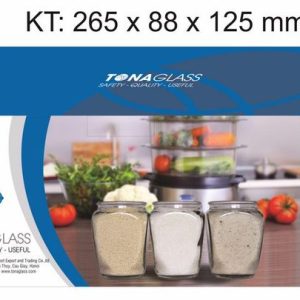 Bộ gia vị 3 thủy tinh Tona Glass