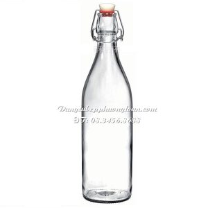 Chai thủy tinh nắp cài 1000ml