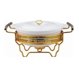 Nồi hấp sứ tròn 8'' (Vàng) GB-6053