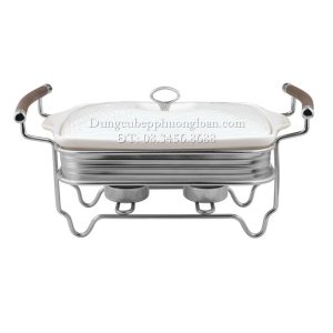 Nồi hấp sứ chữ nhật 10'' (Trắng) GB-6056A