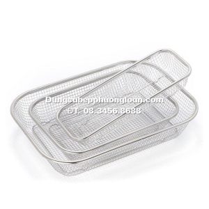 Rổ lưới Inox chữ nhật 21x29cm
