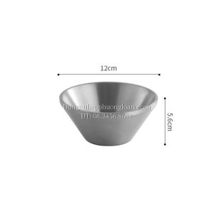 Bát đựng kem đá bào Bingsu Hàn Quốc inox 304, 2 lớp cách nhiệt 12cm
