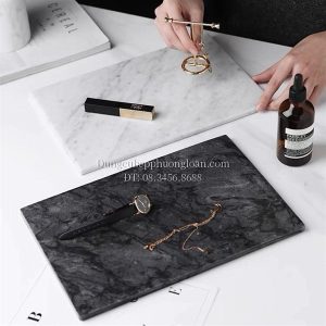Đĩa đá cẩm thạch vân xanh Ấn Độ 30x12cm