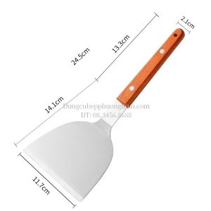 Xẻng xúc bánh cán gỗ 120x95mm