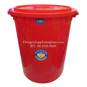 Thùng nhựa 160L có nắp