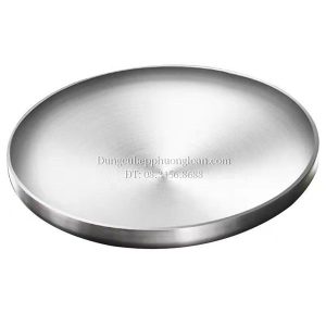 Đĩa Inox tròn 2 lớp Hàn Quốc 23cm