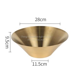 Bát Inox loe Hàn Quốc 28cm màu vàng inox 304