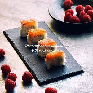 Đĩa đá đen chữ nhật 30x20cm