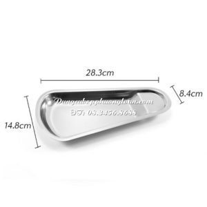 Khay inox đựng kẹp gắp hình dẻ quạt