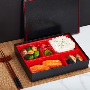 Hộp cơm Bento vân gỗ 27x21x6cm (A9-38)