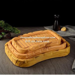 Khay đựng Sashimi giả gỗ hình thang 53.5x37.5cm SL-192