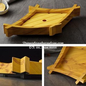 Khay đựng Sashimi giả gỗ hình thoi 40x23.8cm SL-130B