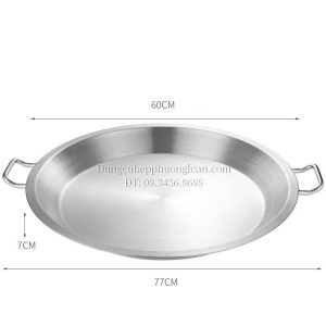 Chảo Inox dùng bếp từ công nghiệp đáy bằng 60cm