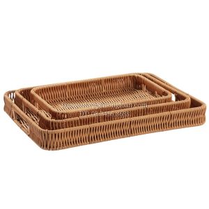 Rổ nhựa giả mây chữ nhật 35x25x5cm (4855)