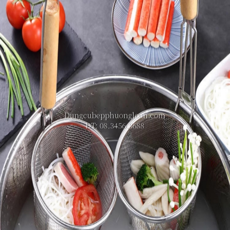 Sóc phở lưới cán gỗ dài