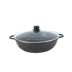 Nồi lẩu hợp kim gang 2 ngăn 32cm