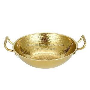 Nồi lẩu Inox Hàn Quốc sâu lòng chấm búa 28cm màu vàng GRENEN POT 005-28S