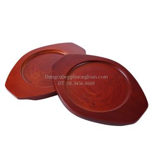Đế gỗ bát đá bọc hợp kim nhôm 21cm