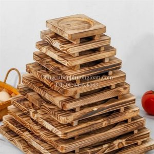 Đế gỗ bát đá 18cm