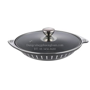 Bộ bếp hâm đốt cồn+nồi hợp kim gang 24cm