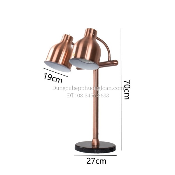 Đèn hâm nóng thức ăn 2 bóng DZ-2S (Vàng hồng)