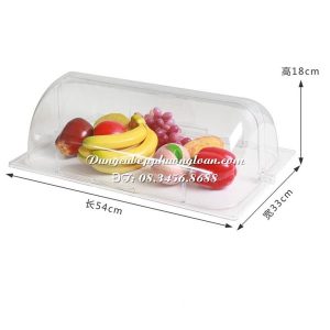 Nắp nhựa đậy thực phẩm chữ nhật mở 1/2 (54.5x36.5x17.5cm)