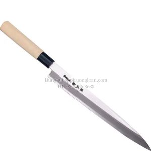 Dao thái Sashimi bản nhỏ cán gỗ trắng lưỡi dài 24cm