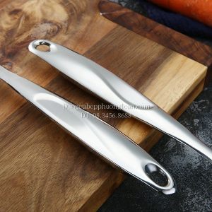 Muôi múc lẩu, vá inox ăn lẩu cán inox xoắn thủng 10cm