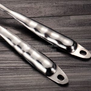 Muôi múc lẩu, vá inox ăn lẩu cán inox xoắn thủng 10cm