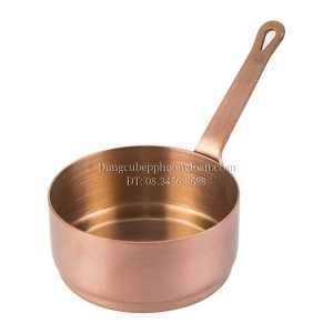 Cốc đựng sốt có tay cầm Inox 304 màu đồng 100ml