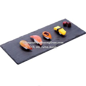 Đĩa đá đen chữ nhật 40x20cm