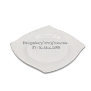 DVC 09 Đĩa nhựa phíp vuông cạn 8 (Trắng)