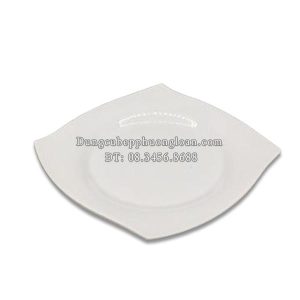 DVC 09 Đĩa nhựa phíp vuông cạn 8 (Trắng)