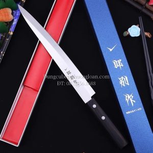 Dao thái Sashimi bản nhỏ cán nhựa đen lưỡi dài 250mm