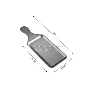 Đĩa Inox chữ nhật có tay cầm 33x11.5cm