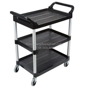 Xe đẩy nhựa 3 tầng 103x45x99cm (màu đen)