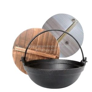 Thố hợp kim nắp gỗ 18cm