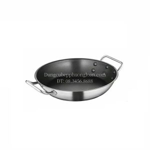Chảo Inox chống dính dùng bếp từ công nghiệp đáy bằng 40cm