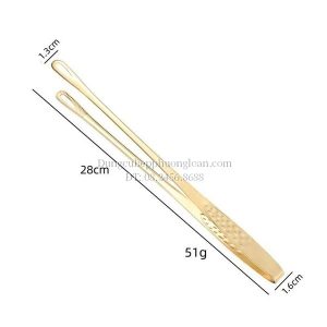 Kẹp gắp đồ nướng Hàn Quốc 28cm màu vàng inox 304 GRENEN TONGS 001-28S