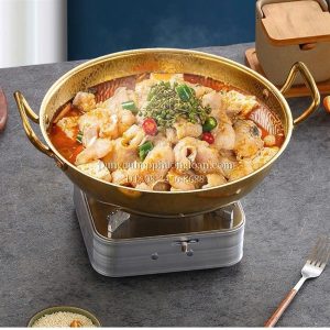 Nồi lẩu Inox Hàn Quốc sâu lòng chấm búa 30cm màu vàng GRENEN POT 005-30S