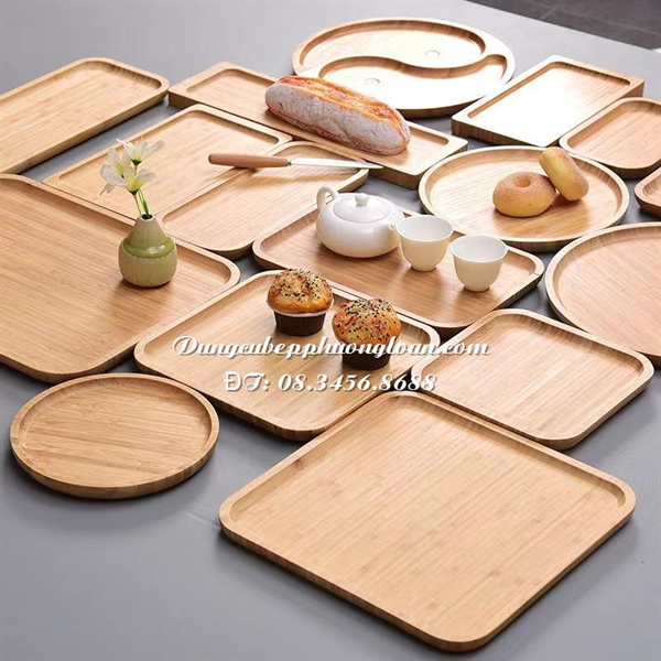 Khay gỗ tre Decor chữ nhật 40x30x2cm